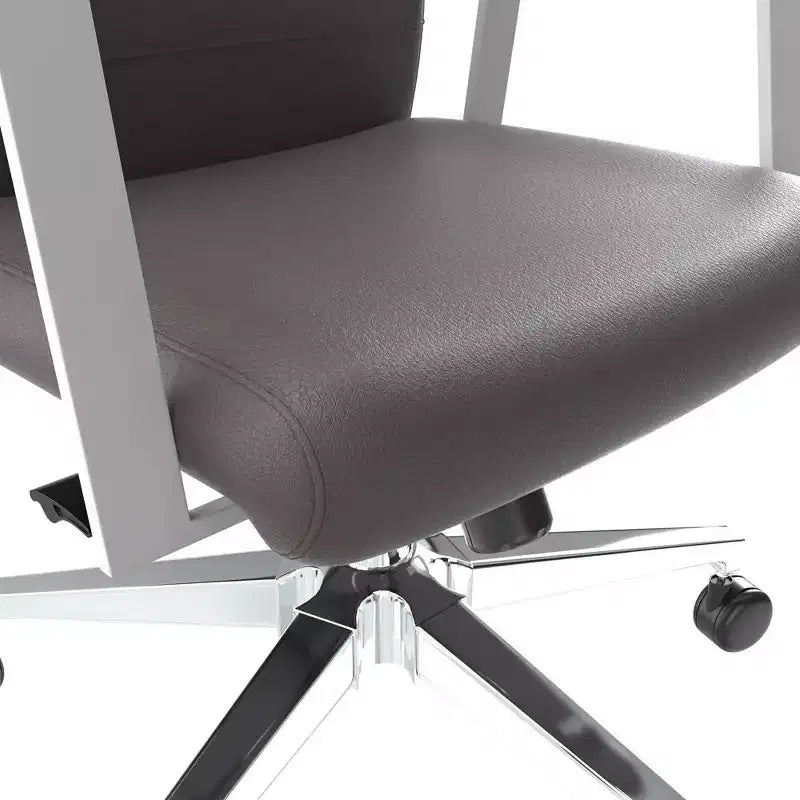 Modern Leather Office Chair - Swivel & Tilt Ergonomic Desk Chair with Iron Frame - Home Office