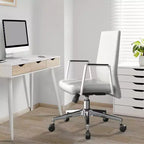 Moderne leren bureaustoel - draaibaar en kantelbaar ergonomisch bureauchair met ijzeren frame - thuiskantoor