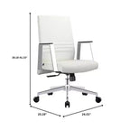 Moderne leren bureaustoel - draaibaar en kantelbaar ergonomisch bureauchair met ijzeren frame - thuiskantoor
