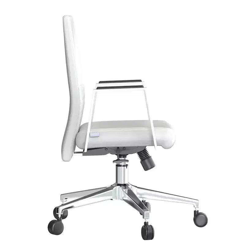 Modern Leather Office Chair - Swivel & Tilt Ergonomic Desk Chair with Iron Frame - Home Office
