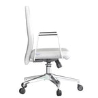 Moderne leren bureaustoel - draaibaar en kantelbaar ergonomisch bureauchair met ijzeren frame - thuiskantoor