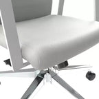 Moderne leren bureaustoel - draaibaar en kantelbaar ergonomisch bureauchair met ijzeren frame - thuiskantoor