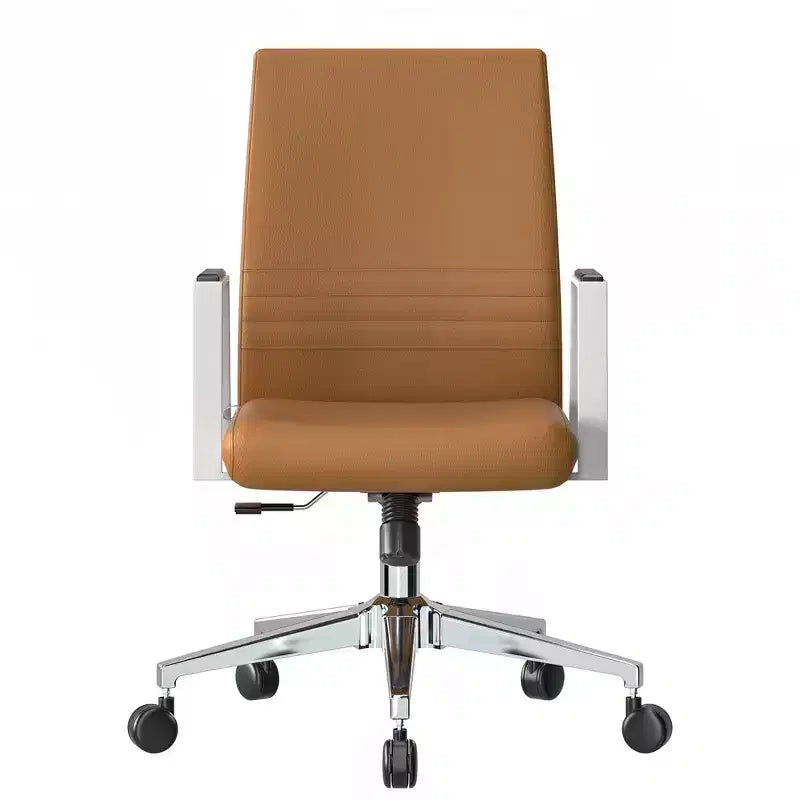 Modern Leather Office Chair - Swivel & Tilt Ergonomic Desk Chair with Iron Frame - Home Office
