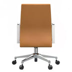 Moderne leren bureaustoel - draaibaar en kantelbaar ergonomisch bureauchair met ijzeren frame - thuiskantoor