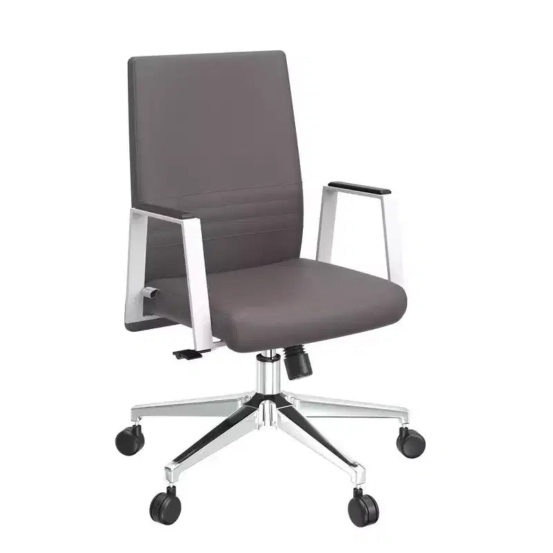 Modern Leather Office Chair - Swivel & Tilt Ergonomic Desk Chair with Iron Frame - Home Office