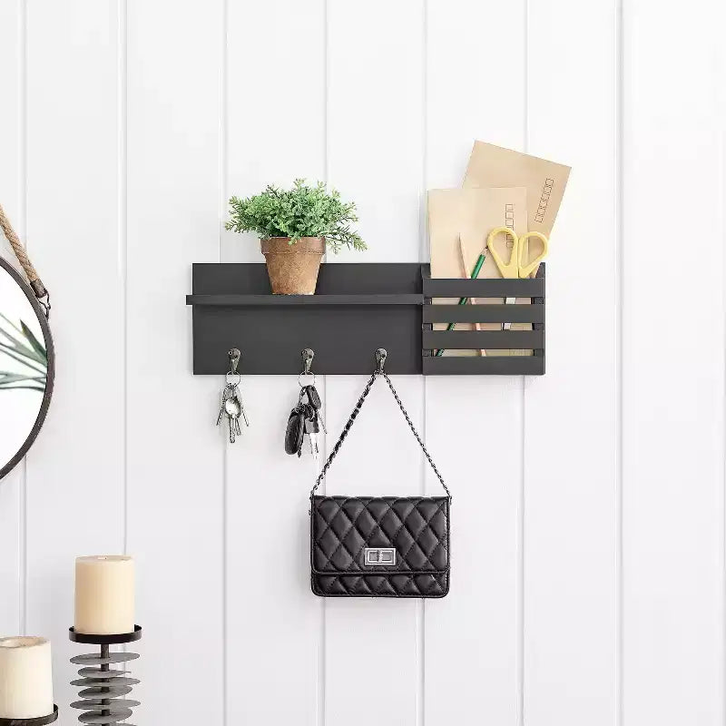 18 Utility Shelf with Pocket and Hanging Hooks - Danya B.