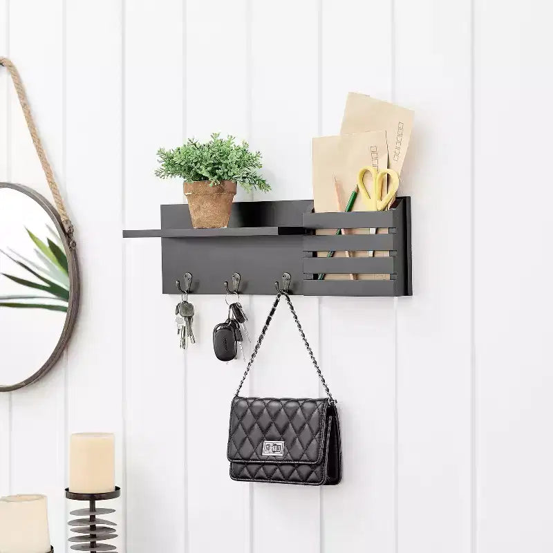 18 Utility Shelf with Pocket and Hanging Hooks - Danya B.