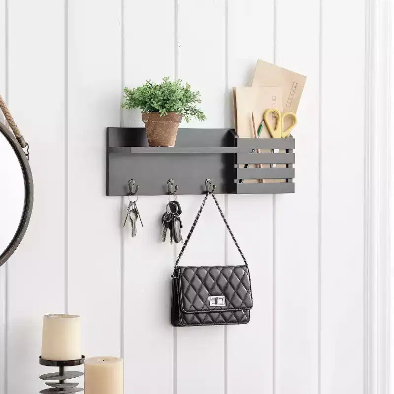 18 Utility Shelf with Pocket and Hanging Hooks - Danya B.