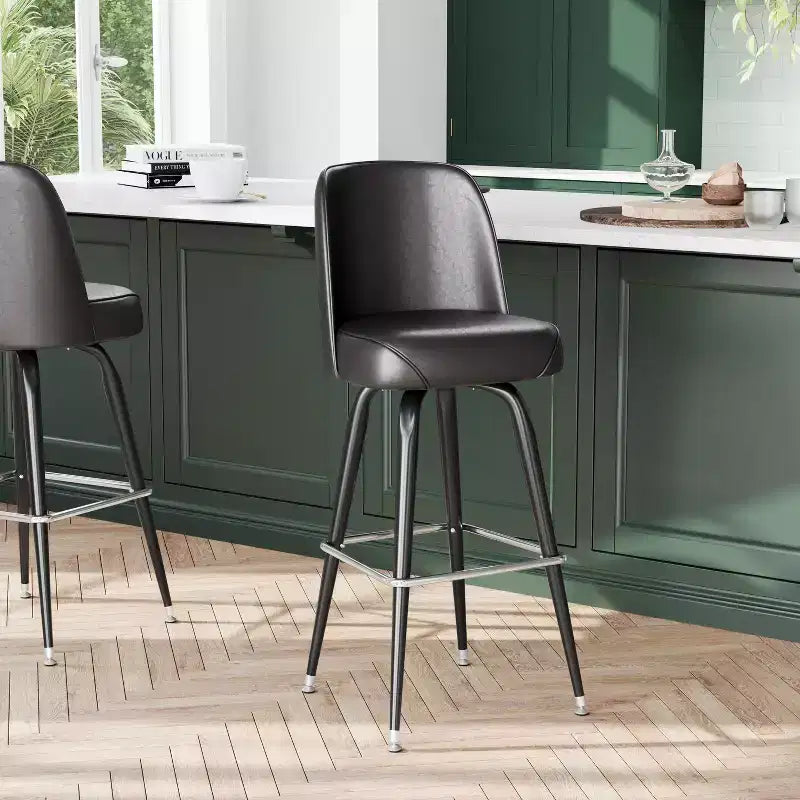 Metal Barstool with Swivel Bucket Seat