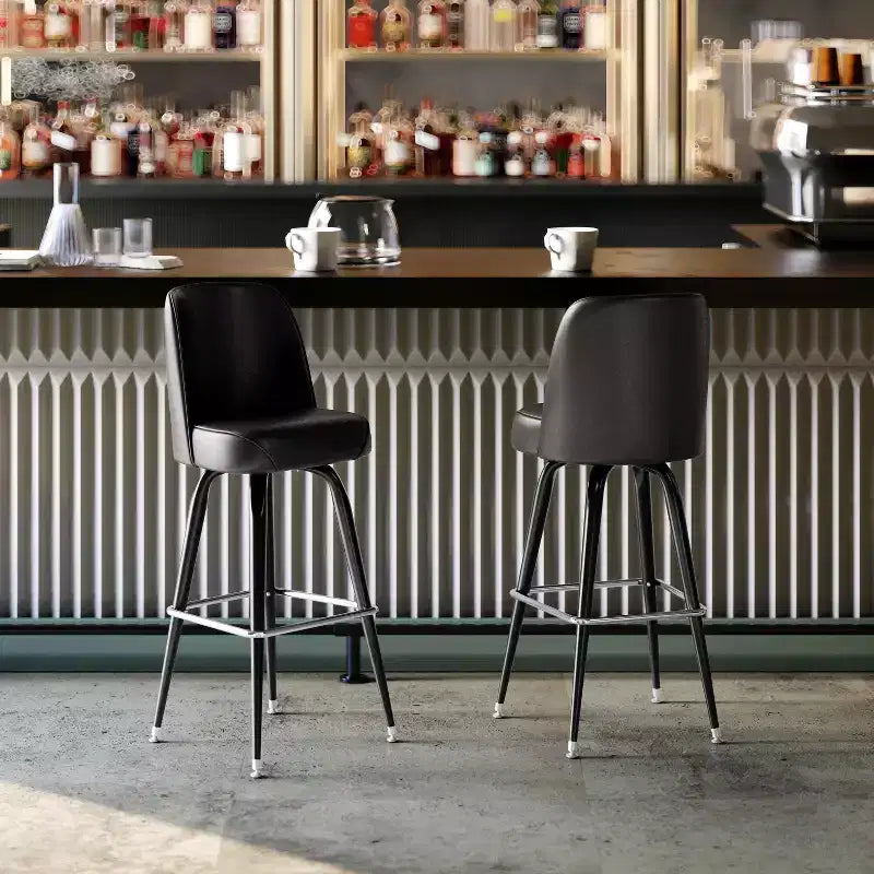 Metal Barstool with Swivel Bucket Seat
