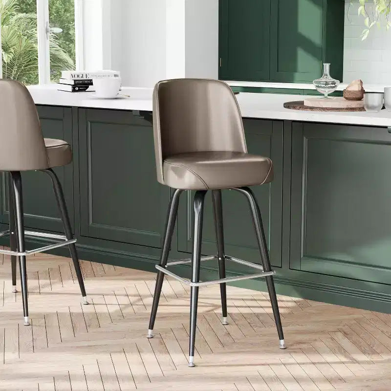 Metal Barstool with Swivel Bucket Seat