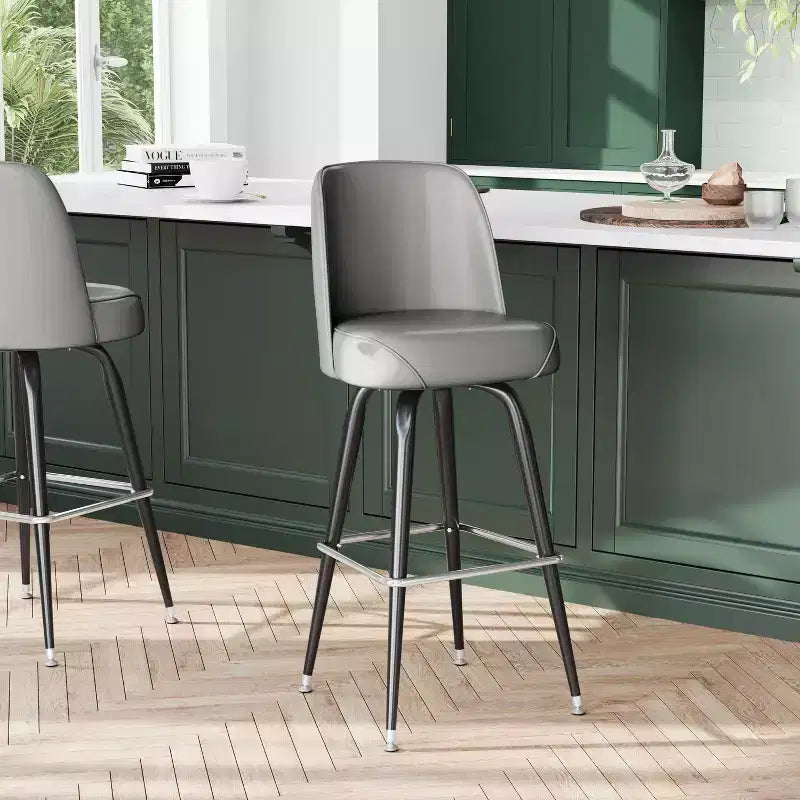 Metal Barstool with Swivel Bucket Seat