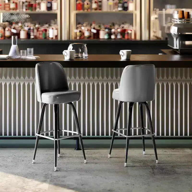 Metal Barstool with Swivel Bucket Seat