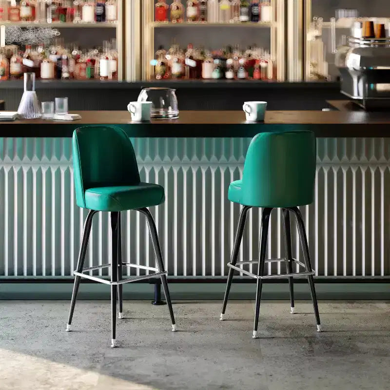 Metal Barstool with Swivel Bucket Seat