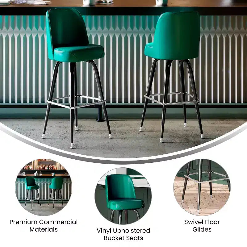Metal Barstool with Swivel Bucket Seat
