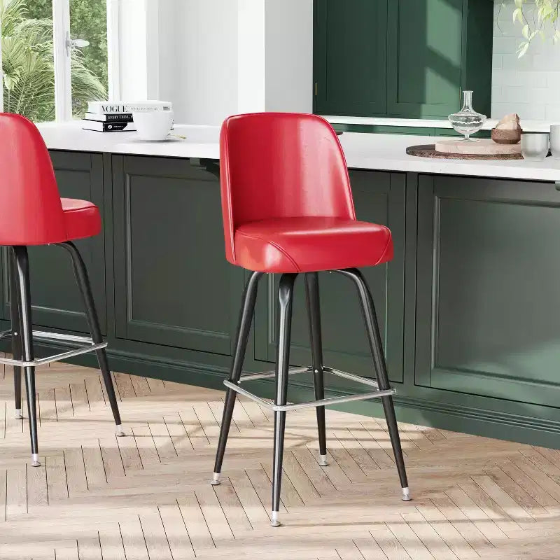Metal Barstool with Swivel Bucket Seat