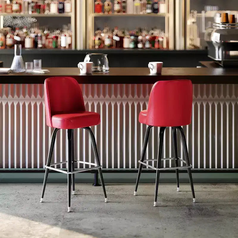 Metal Barstool with Swivel Bucket Seat