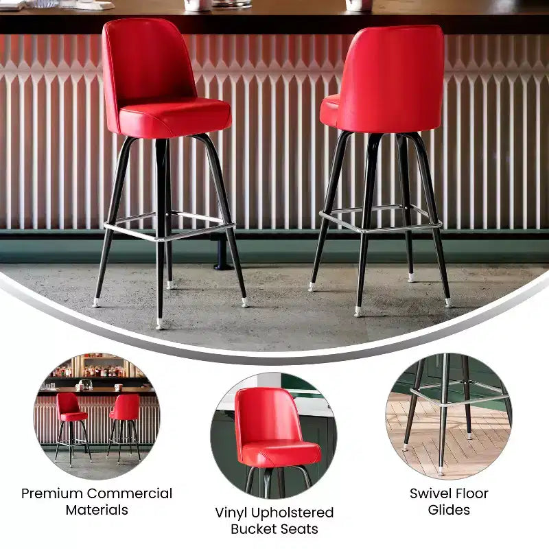 Metal Barstool with Swivel Bucket Seat