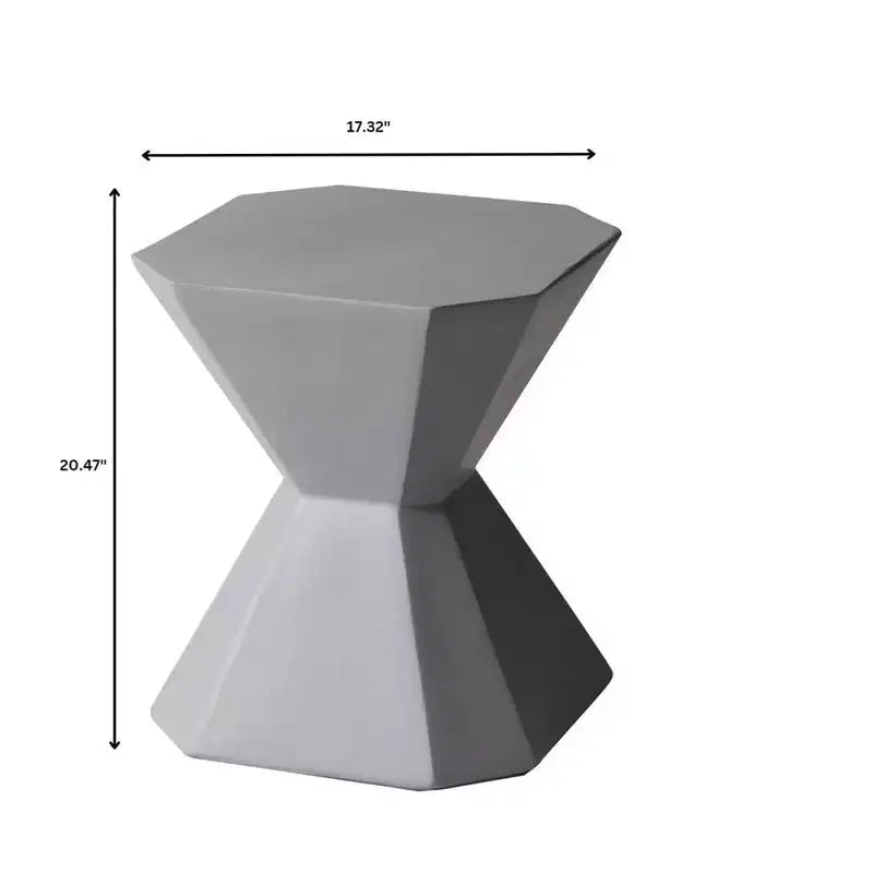 Modern Geometric Side Table - Fiberstone Accent Table or Nightstand