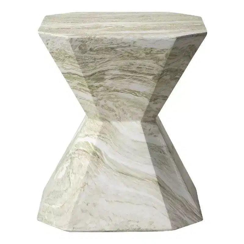 Modern Geometric Side Table - Fiberstone Accent Table or Nightstand