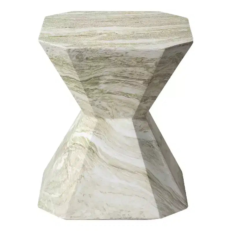 Modern Geometric Side Table - Fiberstone Accent Table or Nightstand