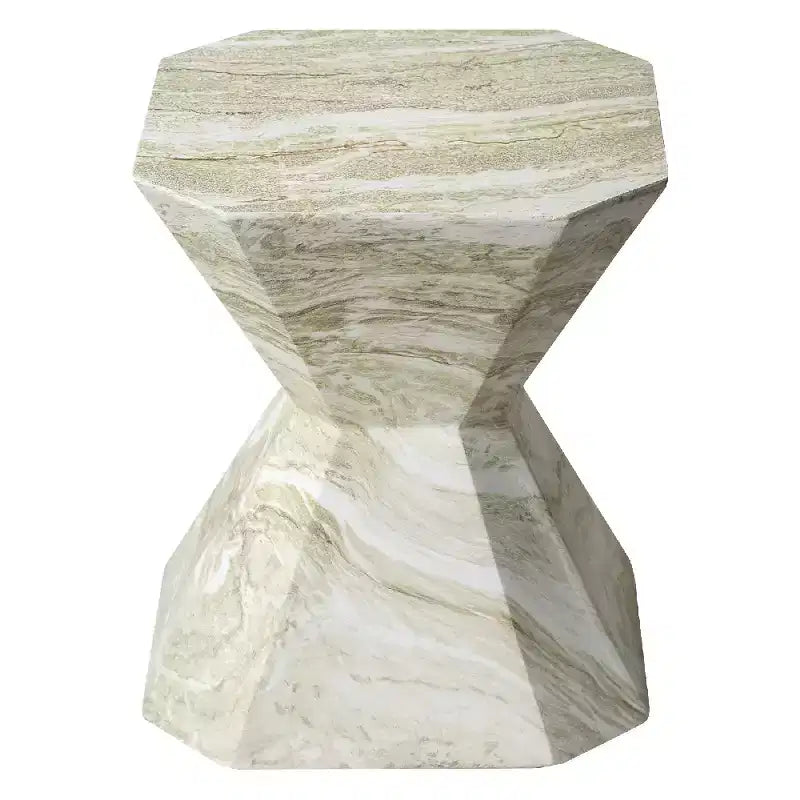 Modern Geometric Side Table - Fiberstone Accent Table or Nightstand