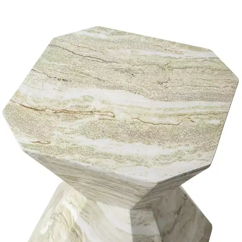 Modern Geometric Side Table - Fiberstone Accent Table or Nightstand