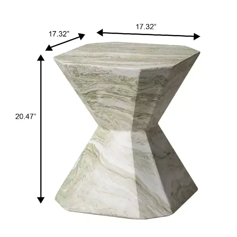 Modern Geometric Side Table - Fiberstone Accent Table or Nightstand