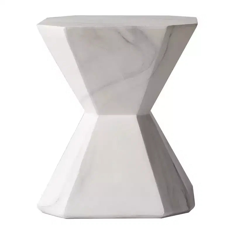 Modern Geometric Side Table - Fiberstone Accent Table or Nightstand