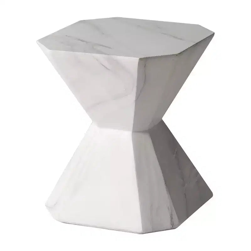 Modern Geometric Side Table - Fiberstone Accent Table or Nightstand