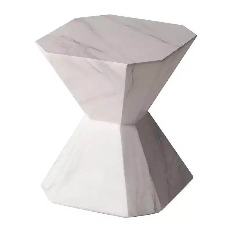 Modern Geometric Side Table - Fiberstone Accent Table or Nightstand