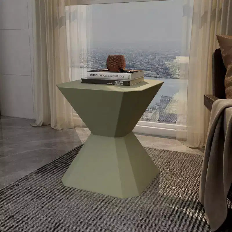 Modern Geometric Side Table - Fiberstone Accent Table or Nightstand