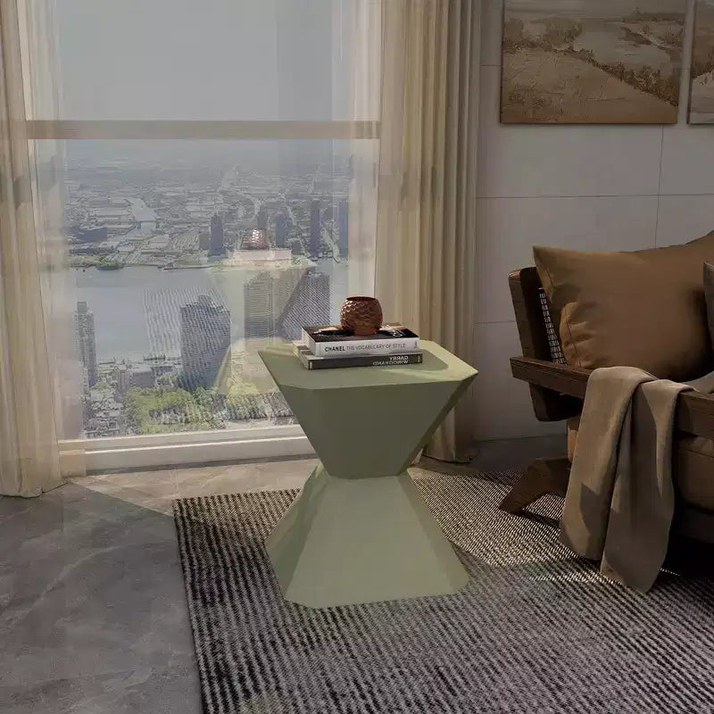 Modern Geometric Side Table - Fiberstone Accent Table or Nightstand