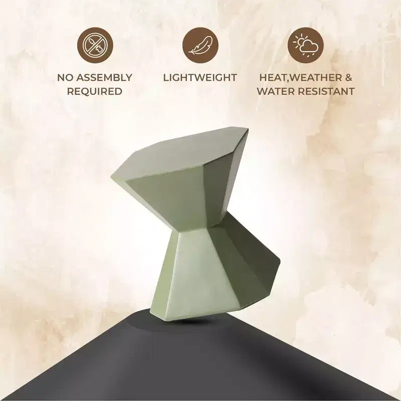 Modern Geometric Side Table - Fiberstone Accent Table or Nightstand