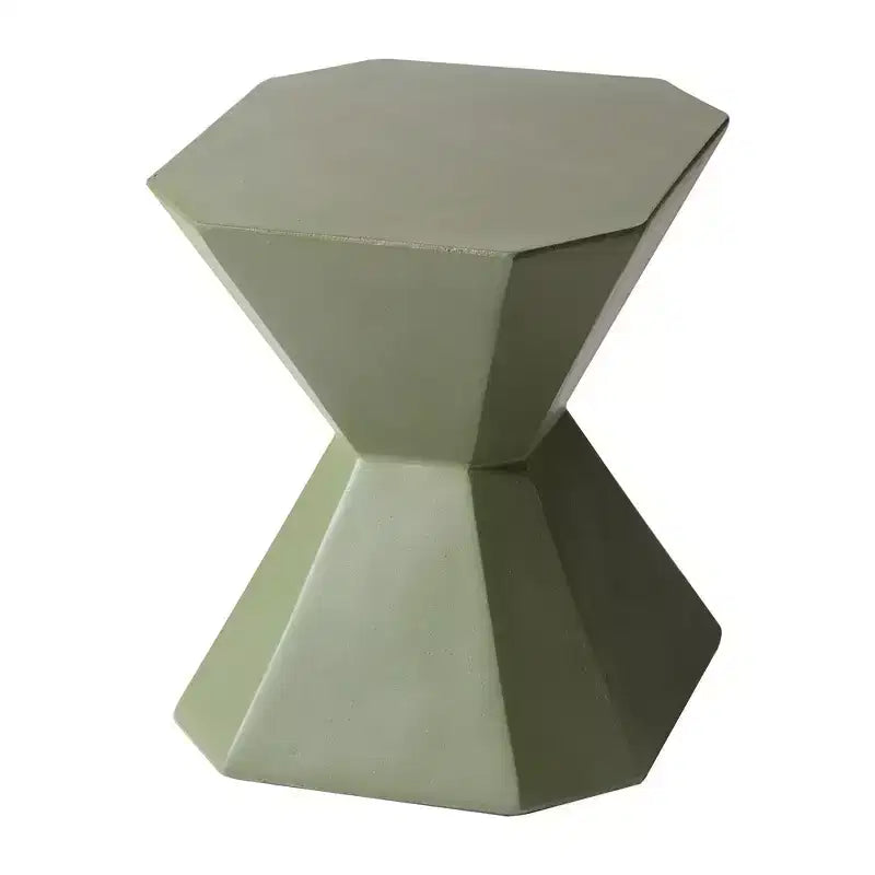 Modern Geometric Side Table - Fiberstone Accent Table or Nightstand