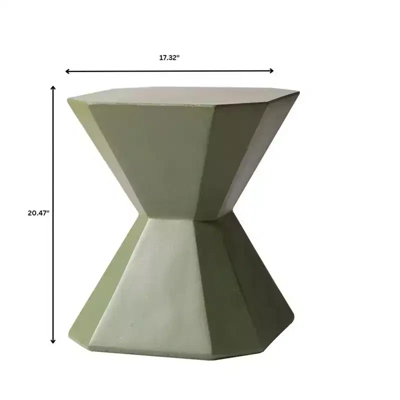 Modern Geometric Side Table - Fiberstone Accent Table or Nightstand