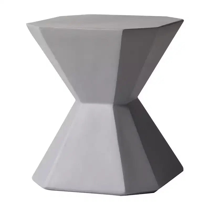Modern Geometric Side Table - Fiberstone Accent Table or Nightstand