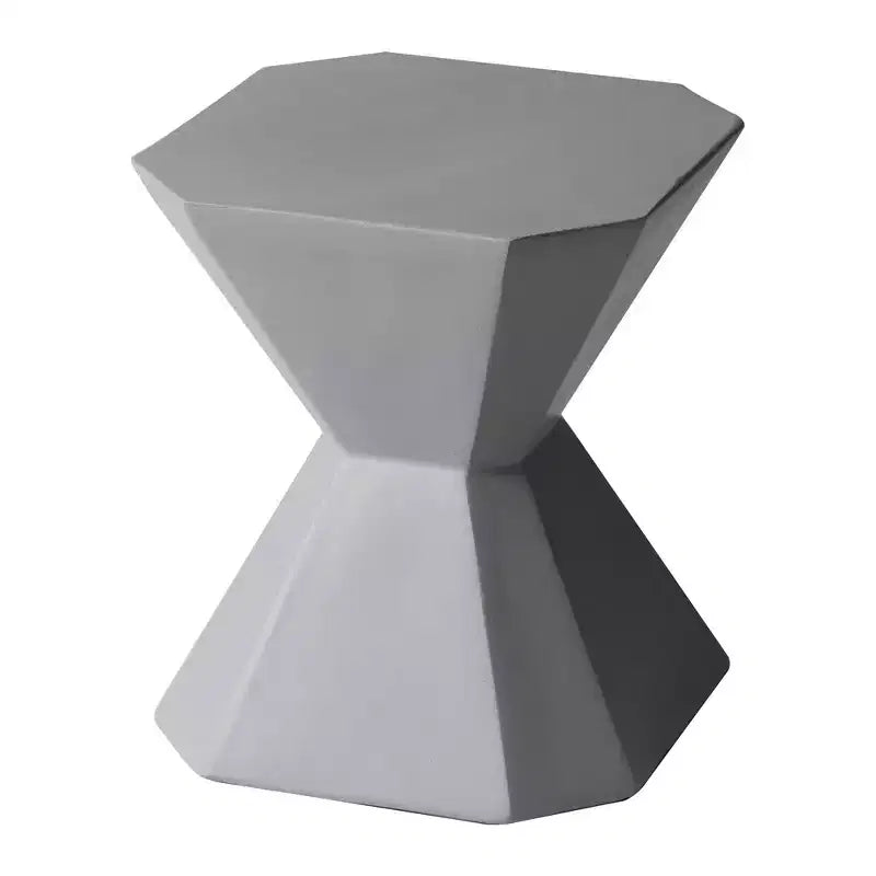 Modern Geometric Side Table - Fiberstone Accent Table or Nightstand