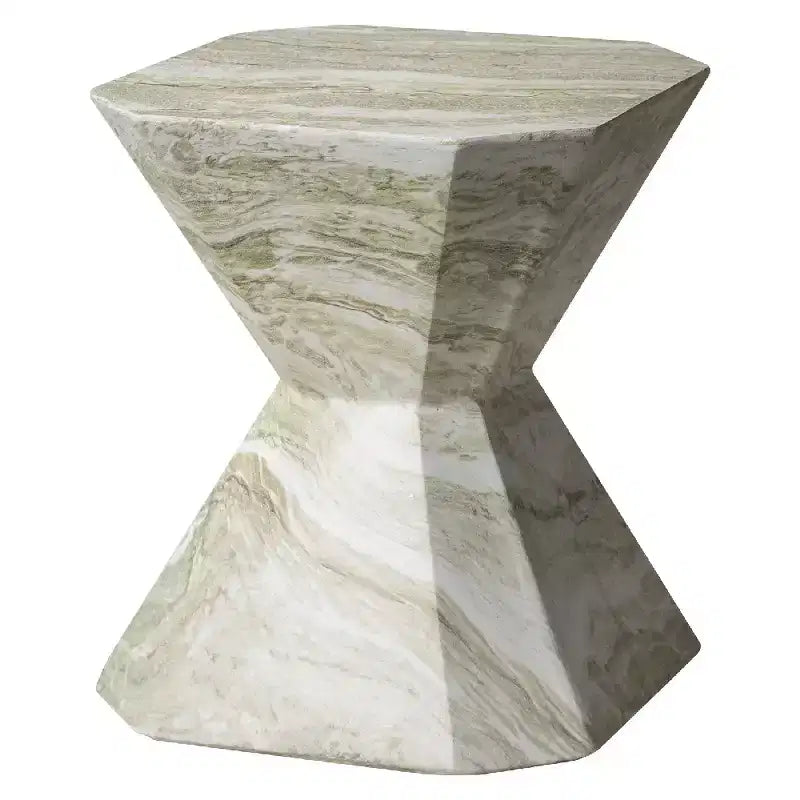 Modern Geometric Side Table - Fiberstone Accent Table or Nightstand