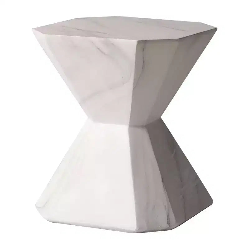 Modern Geometric Side Table - Fiberstone Accent Table or Nightstand
