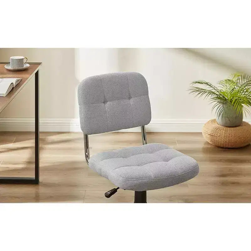 Modern Armless Home Office Chair 360 Degree Rolling Swivel Height Adjustable