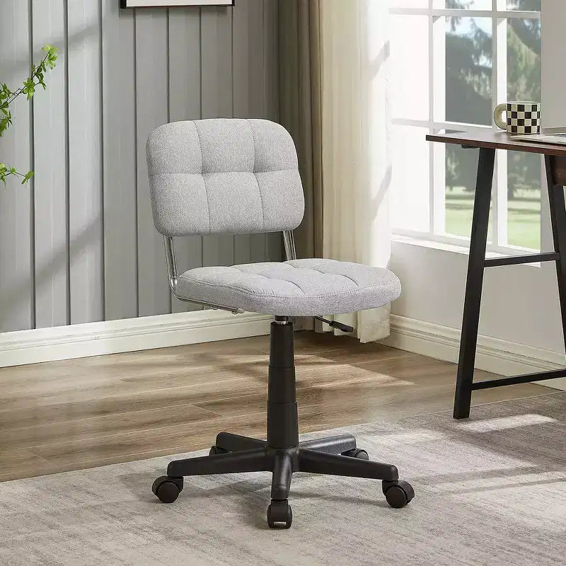 Modern Armless Home Office Chair 360 Degree Rolling Swivel Height Adjustable