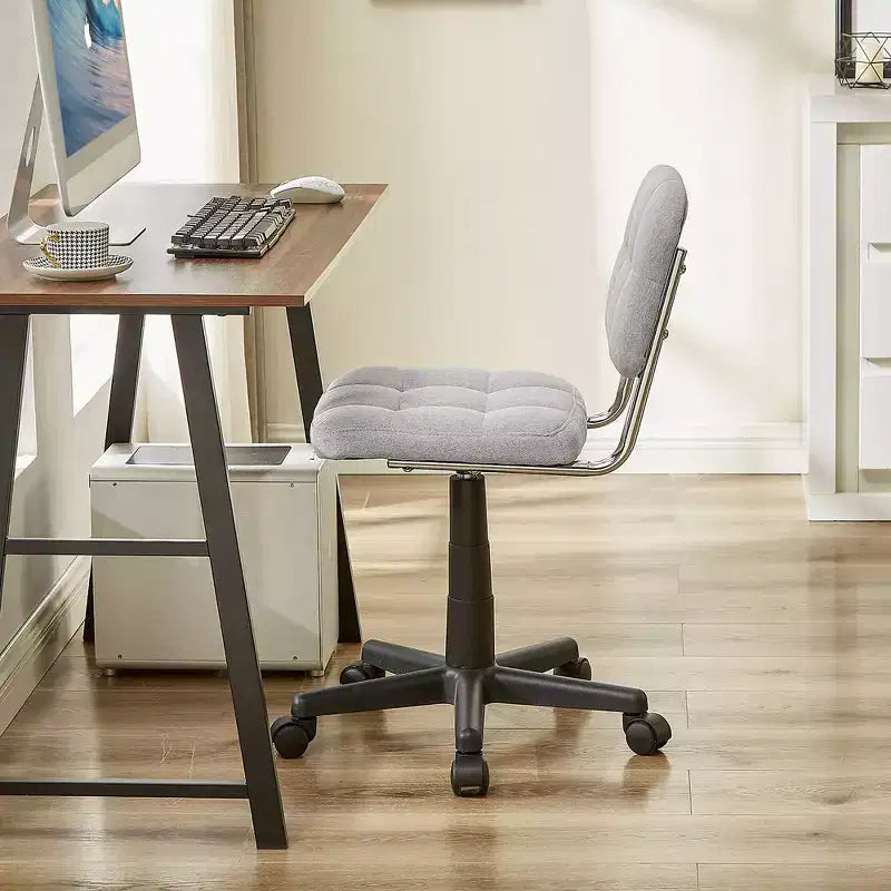 Modern Armless Home Office Chair 360 Degree Rolling Swivel Height Adjustable