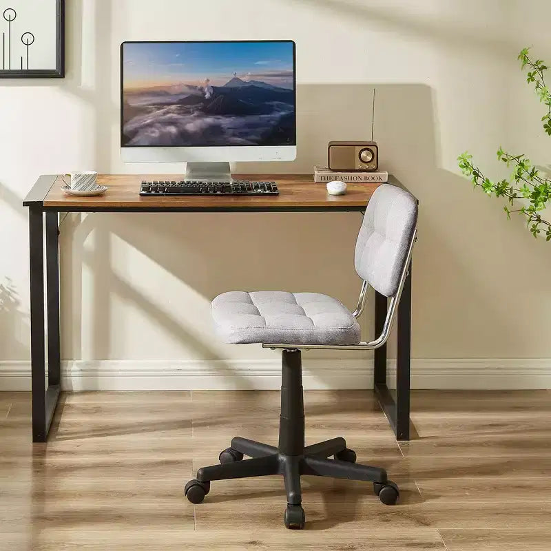 Modern Armless Home Office Chair 360 Degree Rolling Swivel Height Adjustable