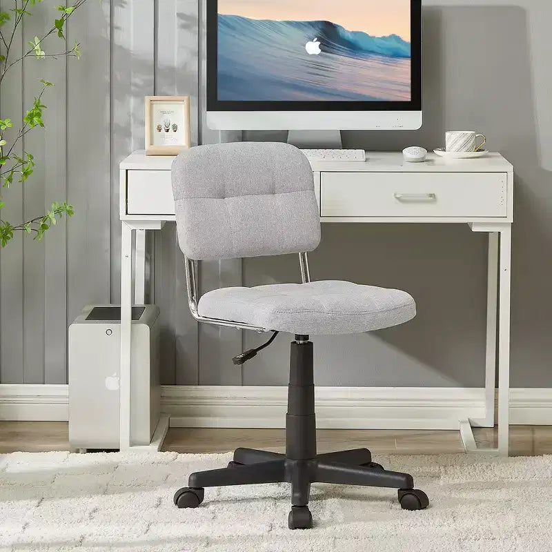 Modern Armless Home Office Chair 360 Degree Rolling Swivel Height Adjustable