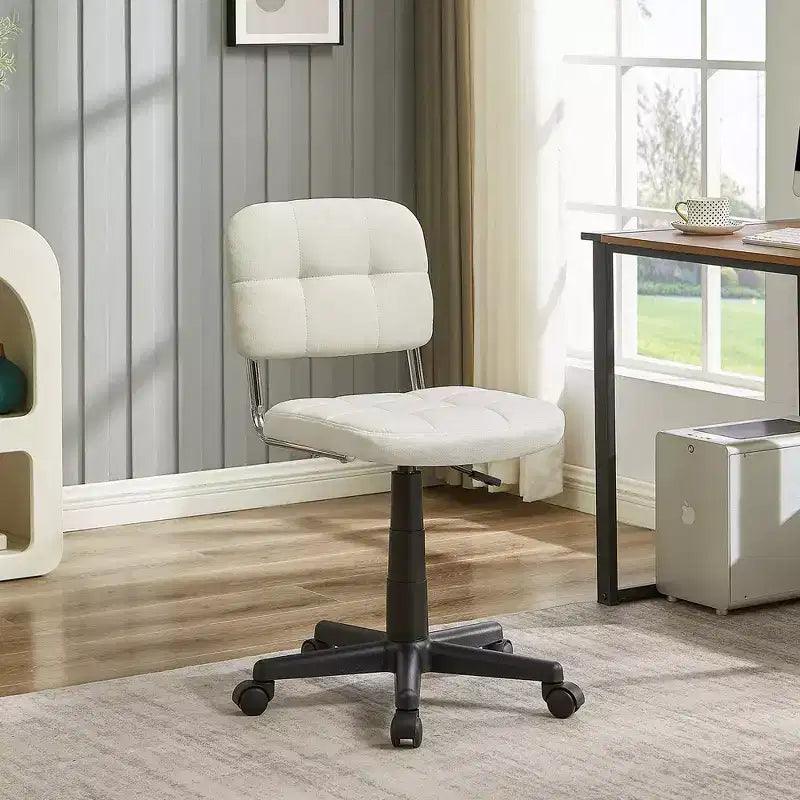 Modern Armless Home Office Chair 360 Degree Rolling Swivel Height Adjustable