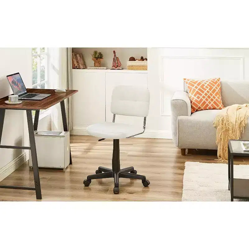 Modern Armless Home Office Chair 360 Degree Rolling Swivel Height Adjustable