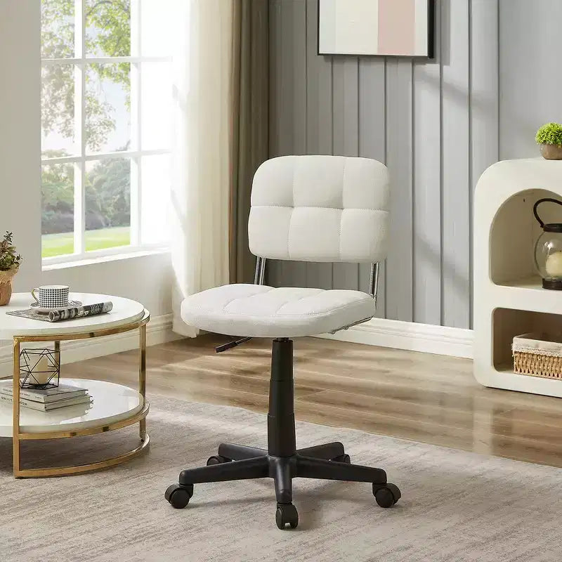 Modern Armless Home Office Chair 360 Degree Rolling Swivel Height Adjustable