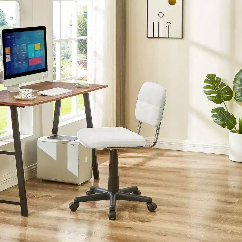 Modern Armless Home Office Chair 360 Degree Rolling Swivel Height Adjustable