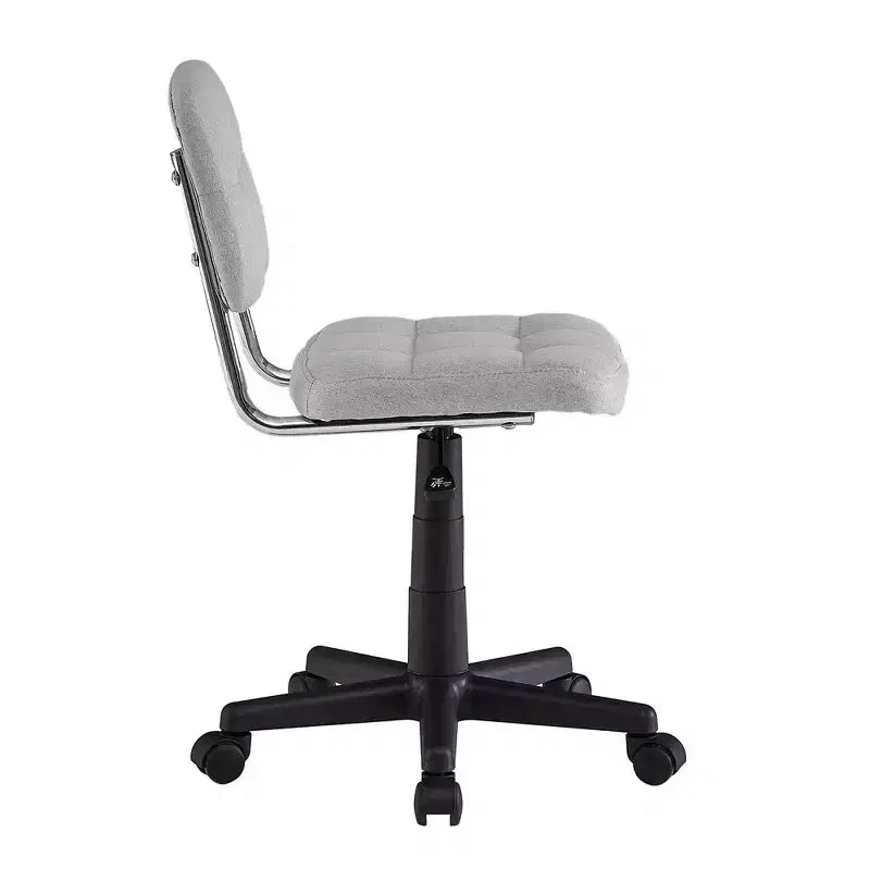 Modern Armless Home Office Chair 360 Degree Rolling Swivel Height Adjustable